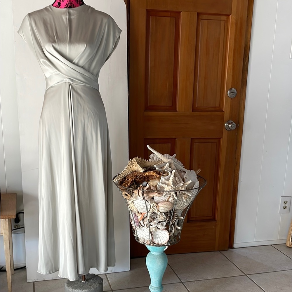 SHEIN Green Sleeveless Wrap Maxi Dress